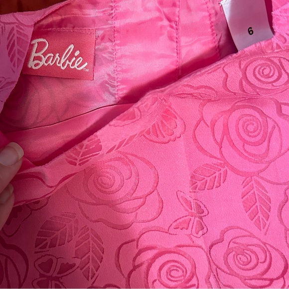 Girls Pink Floral Barbie Dress - Picture 3 of 4